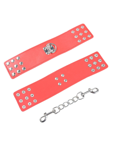 OhMama Fetish: Esposas Rojas con Cierre a Presión - Placer y Calidad para Adultos