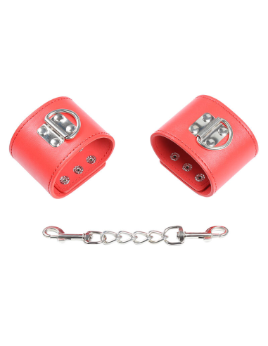 OhMama Fetish: Esposas Rojas con Cierre a Presión - Placer y Calidad para Adultos