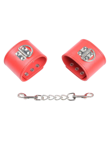 OhMama Fetish: Esposas Rojas con Cierre a Presión - Placer y Calidad para Adultos