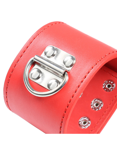 OhMama Fetish: Esposas Rojas con Cierre a Presión - Placer y Calidad para Adultos