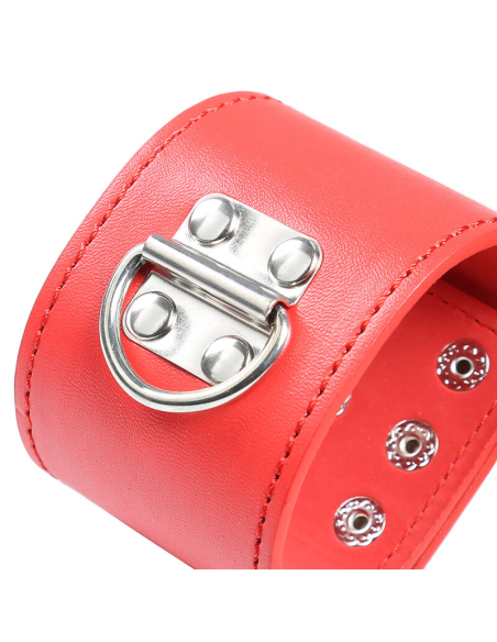 OhMama Fetish: Esposas Rojas con Cierre a Presión - Placer y Calidad para Adultos