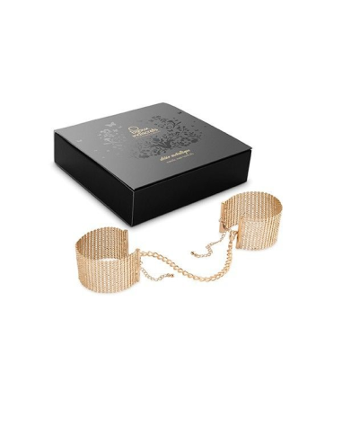Bijoux - Désir Métallique: Esposas de Malla Metálica Dorada para la Seducción