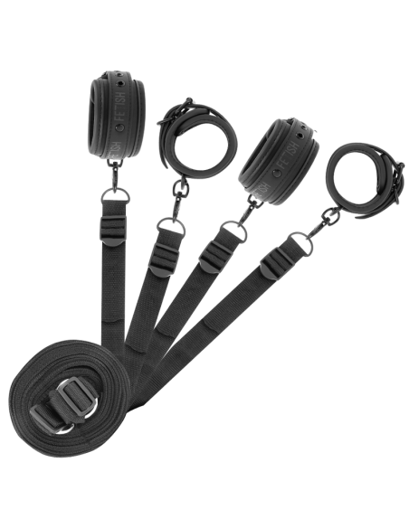 FETISH SUBMISSIVE - Set de Esposas y Ataduras BDSM de Neopreno para Placer y Control en la Cama