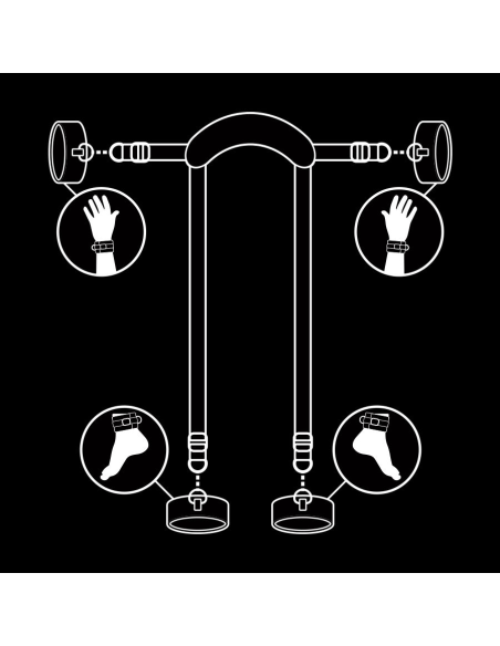 Set de Ataduras Master con 4 Esposas de Neopreno para BDSM