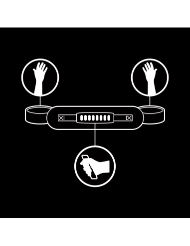 Fetish Submissive: Esposas de Cuero Vegano con Tirador y Forro de Neopreno para Juegos BDSM