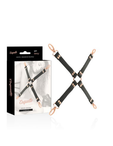Coquette Chic Desire - Fantasy Hog Tie Cuero Vegano para Juegos de Bondage