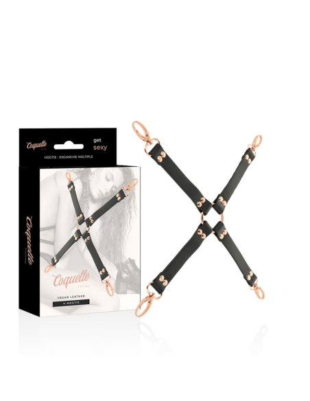 Coquette Chic Desire - Fantasy Hog Tie Cuero Vegano para Juegos de Bondage