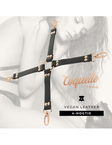 Coquette Chic Desire - Fantasy Hog Tie Cuero Vegano para Juegos de Bondage