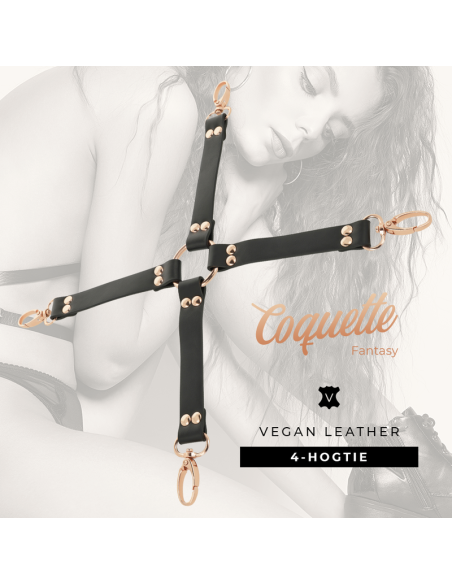 Coquette Chic Desire - Fantasy Hog Tie Cuero Vegano para Juegos de Bondage