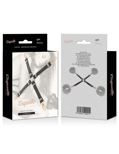 Coquette Chic Desire - Fantasy Hog Tie Cuero Vegano para Juegos de Bondage