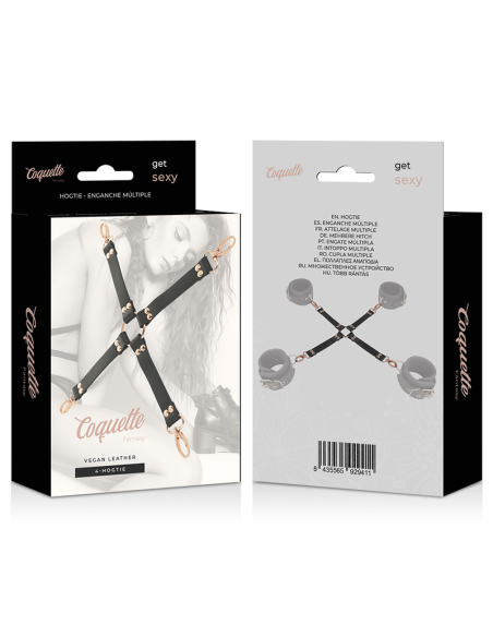 Coquette Chic Desire - Fantasy Hog Tie Cuero Vegano para Juegos de Bondage