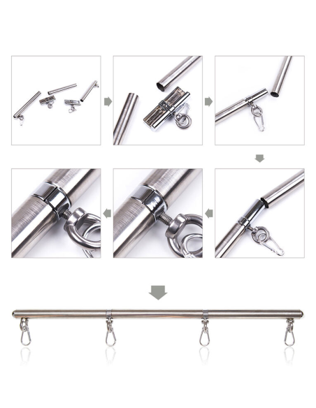 OHMAMA FETISH - Barra Restricción 4 Ganchos de Metal para Placer y Diversión Sexual