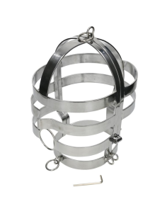 METAL HARD - Máscara BDSM de Acero con Collar para Juegos de Sumisión