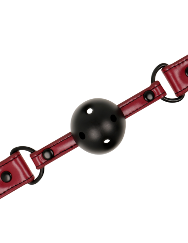 Fetish Submissive Dark Room - Mordaza Transpirable de Cuero Vegano para Juegos BDSM