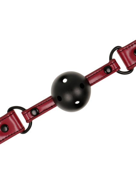 Fetish Submissive Dark Room - Mordaza Transpirable de Cuero Vegano para Juegos BDSM