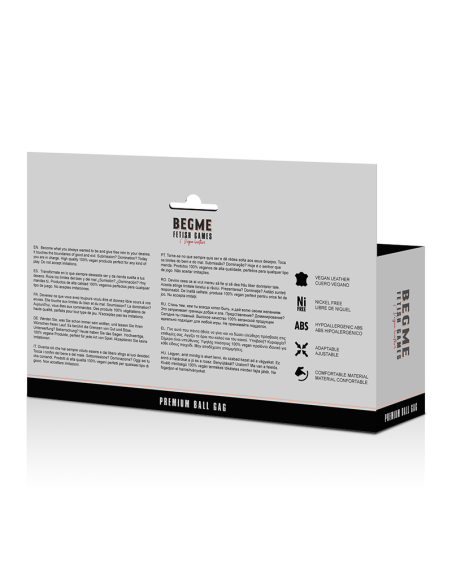 BEGME - Red Edition Mordaza Cuero Vegano para BDSM | Seguridad y Comodidad en tus Juegos