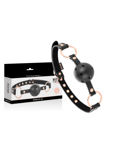 BEGME - BLACK EDITION: Mordaza de Cuero Vegano para Juegos BDSM, Cómoda y Segura