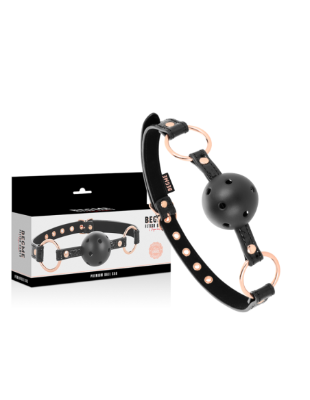 BEGME - BLACK EDITION: Mordaza de Cuero Vegano para Juegos BDSM, Cómoda y Segura
