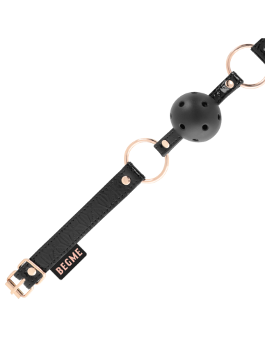 BEGME - BLACK EDITION: Mordaza de Cuero Vegano para Juegos BDSM, Cómoda y Segura