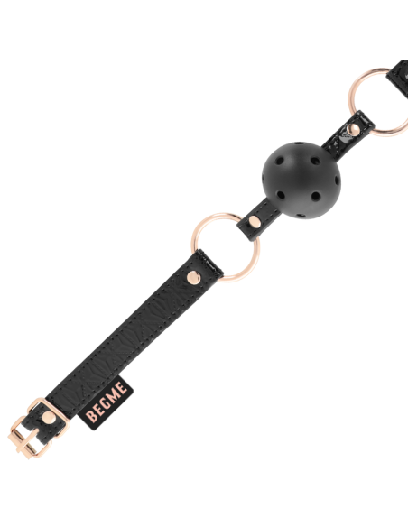 BEGME - BLACK EDITION: Mordaza de Cuero Vegano para Juegos BDSM, Cómoda y Segura