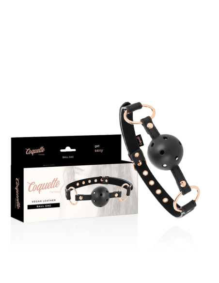 Mordaza Transpirable de Cuero Vegano COQUETTE CHIC DESIRE - Ideal para BDSM y Juegos de Placer