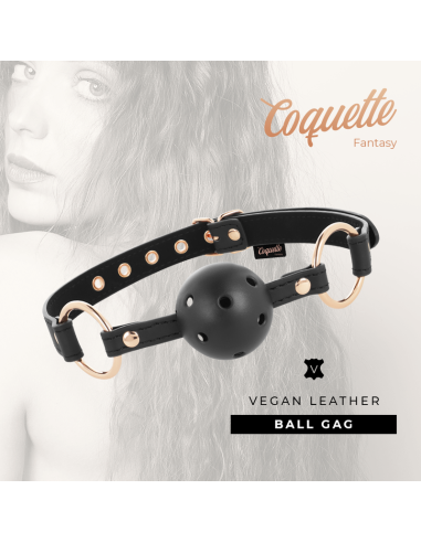 Mordaza Transpirable de Cuero Vegano COQUETTE CHIC DESIRE - Ideal para BDSM y Juegos de Placer
