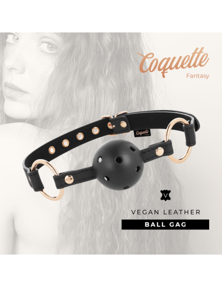 Mordaza Transpirable de Cuero Vegano COQUETTE CHIC DESIRE - Ideal para BDSM y Juegos de Placer