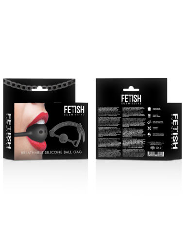 Mordaza de Bola Transpirable de Silicona - FETISH SUBMISSIVE para Juegos de Dominación y Sumisión