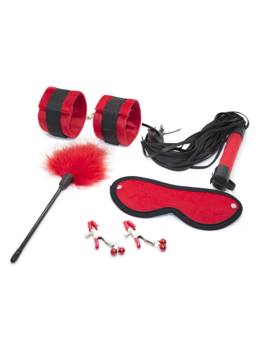 OHMAMA FETISH - Set Bondage 5 Piezas: Antifaz, Esposas, Látigo y Más para Placer y Diversión