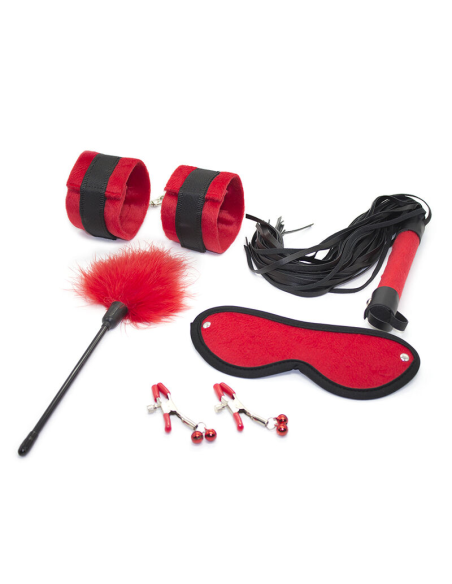 OHMAMA FETISH - Set Bondage 5 Piezas: Antifaz, Esposas, Látigo y Más para Placer y Diversión