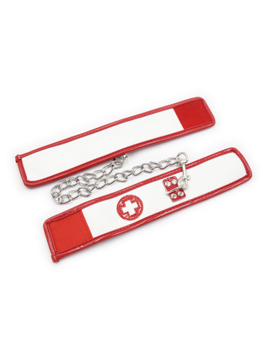 OHMAMA FETISH - Mini Set 3 Piezas Enfermera: Esposas y Antifaz para Placer y Diversión