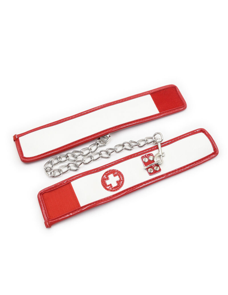 OHMAMA FETISH - Mini Set 3 Piezas Enfermera: Esposas y Antifaz para Placer y Diversión