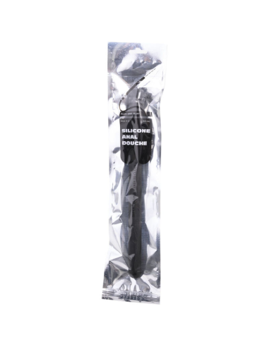ALL BLACK - DUCHA ANAL SILICONA SISTEMA STOPPER 27 CM