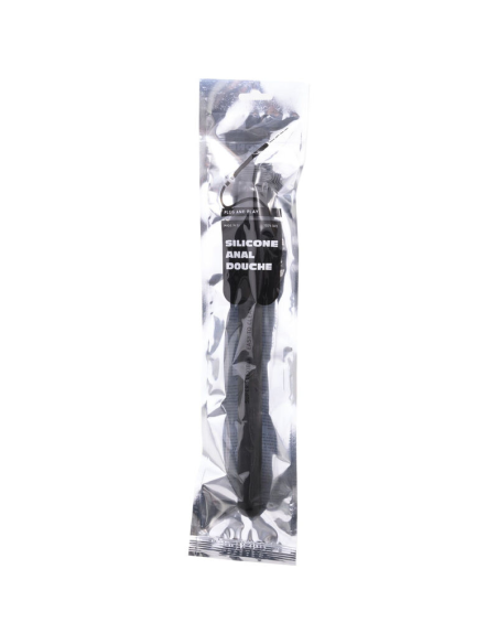 ALL BLACK - DUCHA ANAL SILICONA SISTEMA STOPPER 27 CM