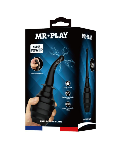 MR PLAY Ducha Anal BLKM6 Super Power Negro - Limpieza Precisa y Ergonómica para Principiantes y Expertos