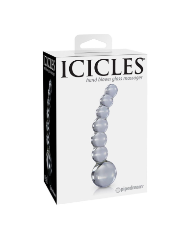 ICICLES N. 66 - Masajeador Transparente de Cristal para Estimulación del Punto G y P-Spot | Higiénico y Durable