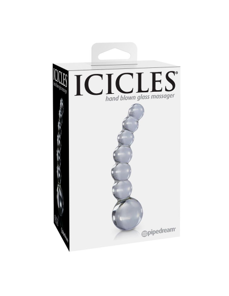 ICICLES N. 66 - Masajeador Transparente de Cristal para Estimulación del Punto G y P-Spot | Higiénico y Durable