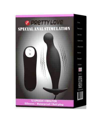 PRETTY LOVE - Plug Anal Silicona Negro Vibración | SexPlace.MX