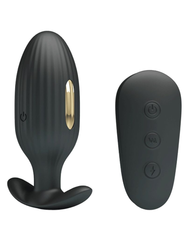 PRETTY LOVE - KELLY Plug Anal Vibrador Recargable Negro | SexPlace.MX