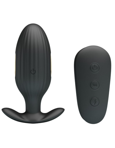 PRETTY LOVE - KELLY Plug Anal Vibrador Recargable Negro | SexPlace.MX