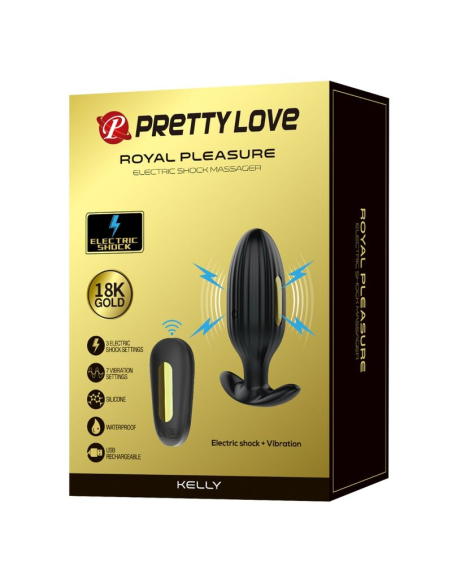 PRETTY LOVE - KELLY Plug Anal Vibrador Recargable Negro | SexPlace.MX