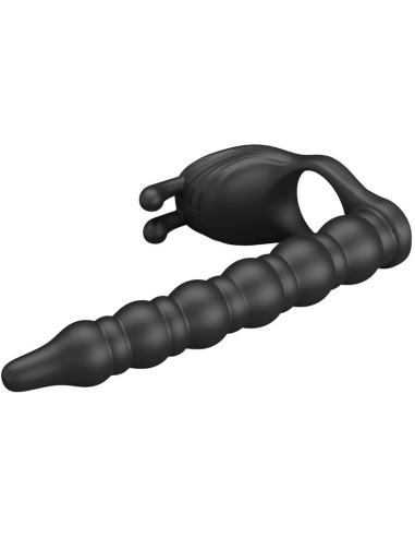 Pretty Love Blackney - Anillo Pene Vibrador Negros de 7 Funciones para Erecciones Prolongadas y Placer Compartido