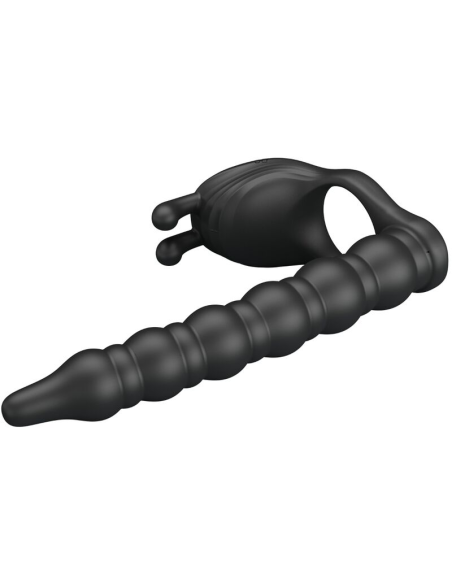 Pretty Love Blackney - Anillo Pene Vibrador Negros de 7 Funciones para Erecciones Prolongadas y Placer Compartido
