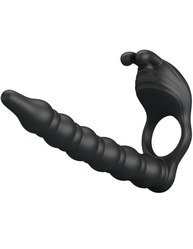 Pretty Love Blackney - Anillo Pene Vibrador Negros de 7 Funciones para Erecciones Prolongadas y Placer Compartido