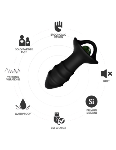 ARMONY Kylin Dedal Vibrador & Plug Anal Control Remoto Negro - Placer Versátil y Estimulante