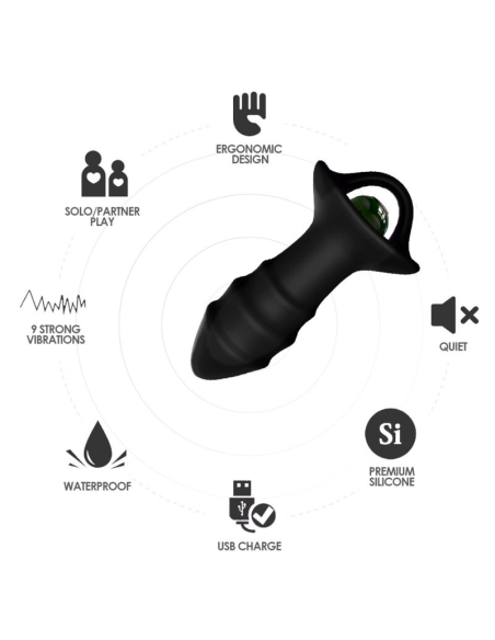 ARMONY Kylin Dedal Vibrador & Plug Anal Control Remoto Negro - Placer Versátil y Estimulante