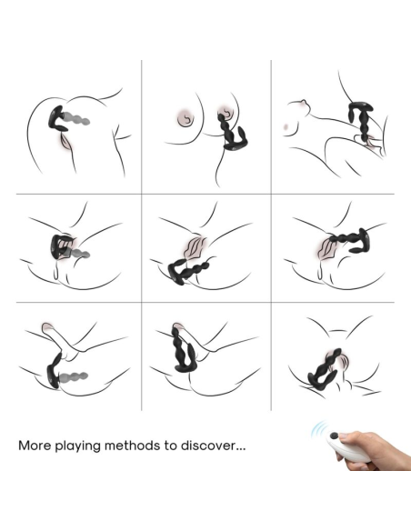 ARMONY Manfun - Vibrador y Plug Anal Control Remoto Negro para Doble Placer y Estimulación