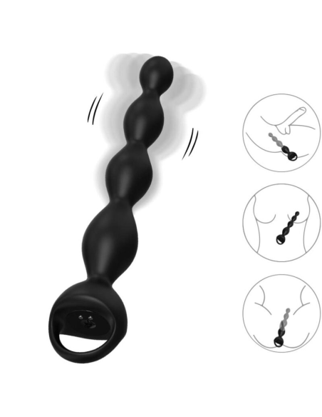 ARMONY Vibrador Dedal Plug Anal Negro - Doble Estimulación y Placer Inigualable