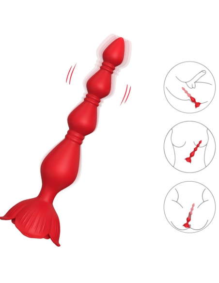 ARMONY Rosa Vibrador Pagoda & Plug Anal Rojo - Placer Versátil y Estimulante