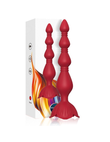 ARMONY Rosa Vibrador Pagoda & Plug Anal Rojo - Placer Versátil y Estimulante